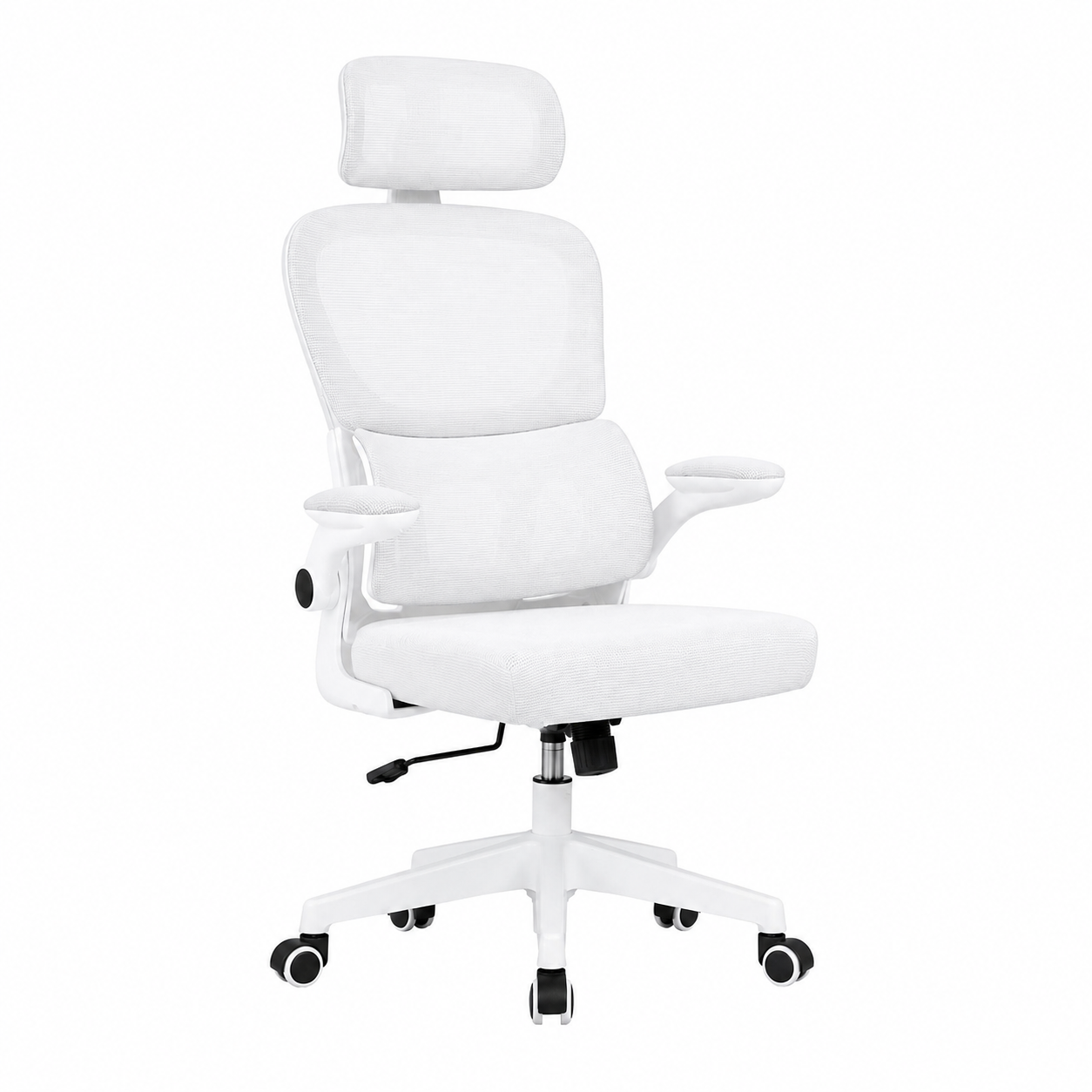 Cadeira ergonômica mesh branca em perspectiva